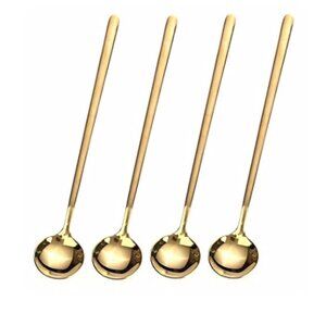 NEW 4pcs Gold Tone Stainless Steel Spoons